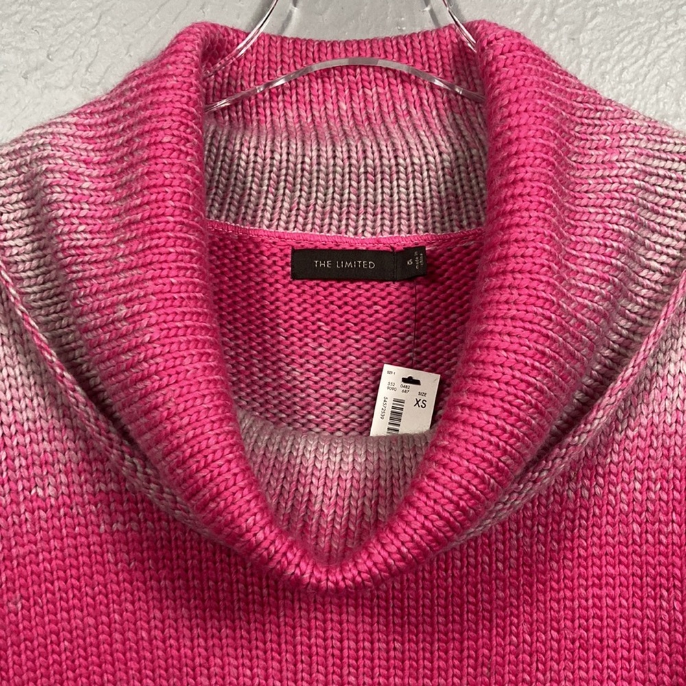 NWT The Limited Pink Short Sleeve Cowl Neck Knit Sweater Top Women's Siz… - Picture 3 of 7